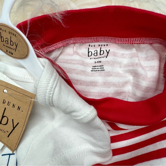 Rae Dunn New Baby Onesie Set MY FIRST 4th OF JULY Red White Blue 3 to 6 Months - Picture 11 of 17